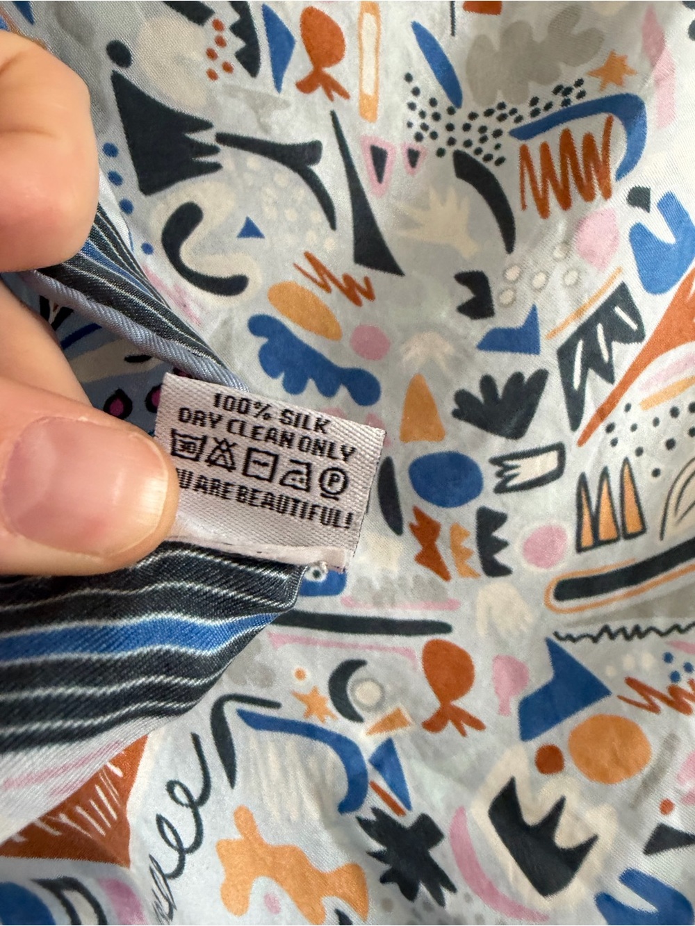 CB GREY 100% Silk Fun Design ‘The Elise Midi’ Pocket Square Scarf - Picture 11 of 11